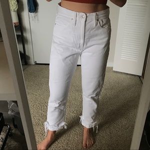 White distressed madewell jeans